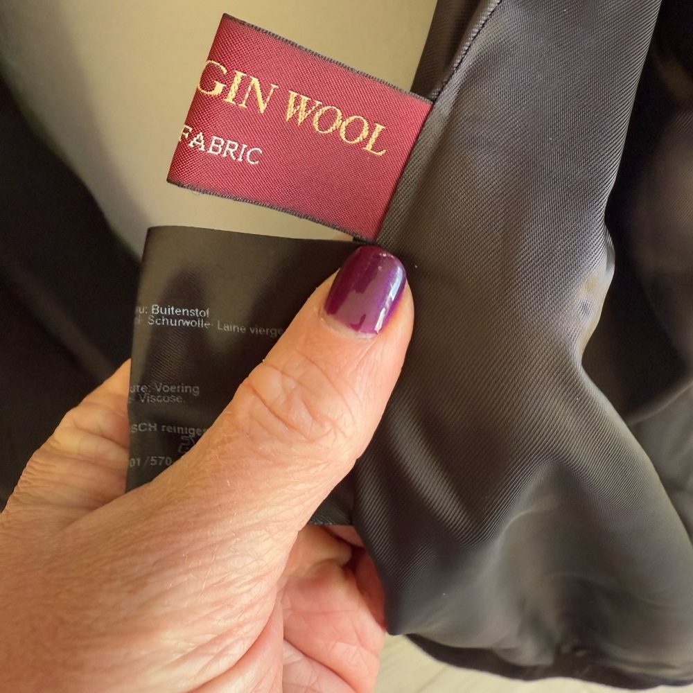 CINZIA ROCCA DUE 100% Women's Wool Funnel Neck A-Line Coat Dark Brown- 22 - Picture 10 of 16